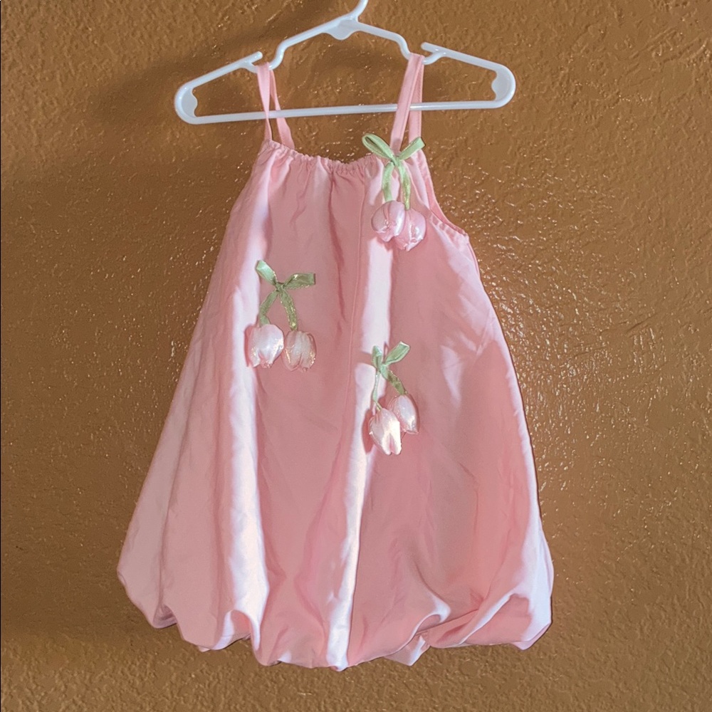 SHEIN Pink Floral Bubble Nightgown for Girls